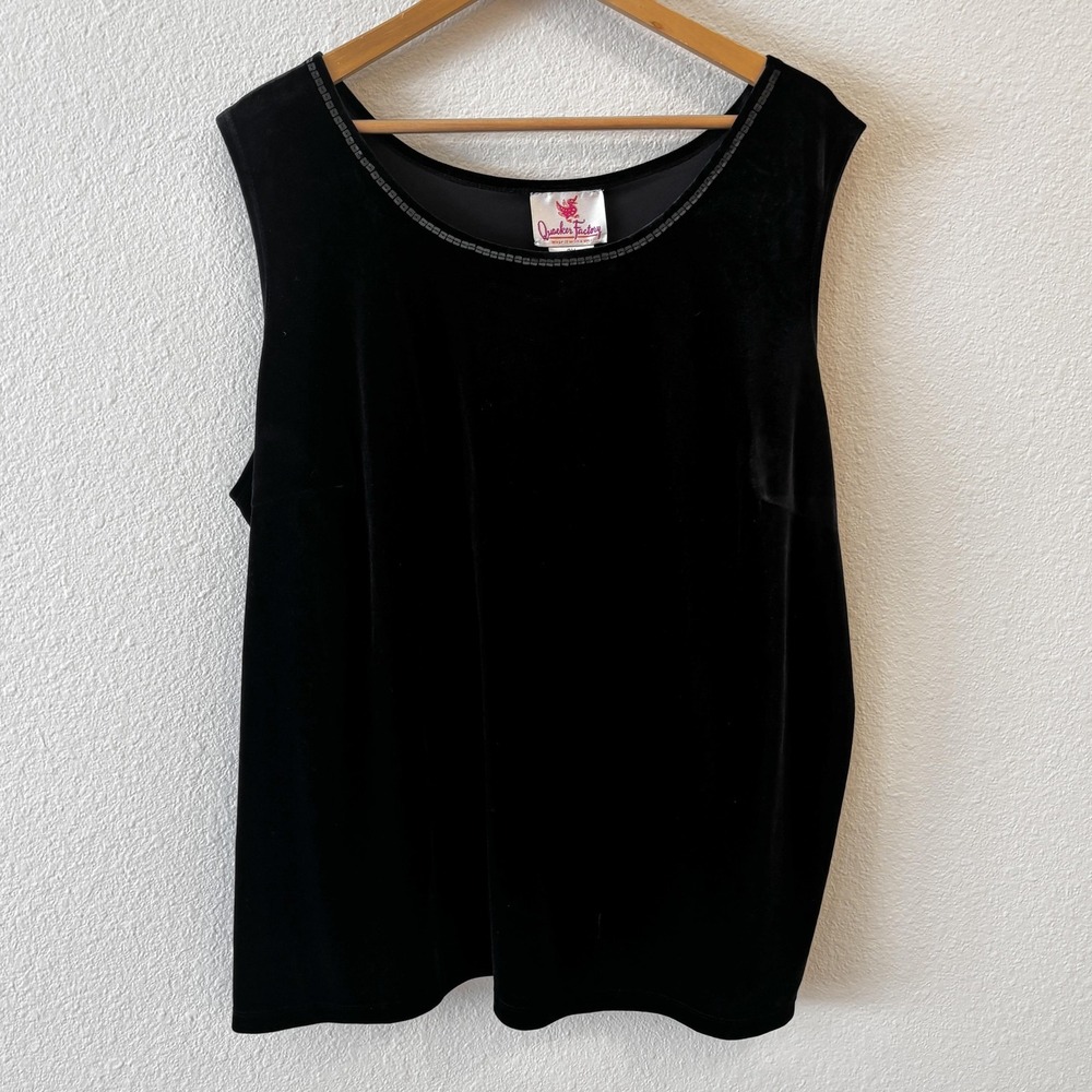Quacker Factory 2 Piece Set Womens Velour‎ Sequin 3X Cardigan Tank Holiday - Picture 2 of 14